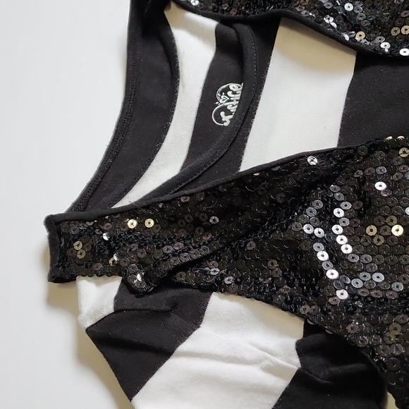 Justice Kids Two Piece Striped Long Sleeve + Sequin Vest - Picture 6 of 9